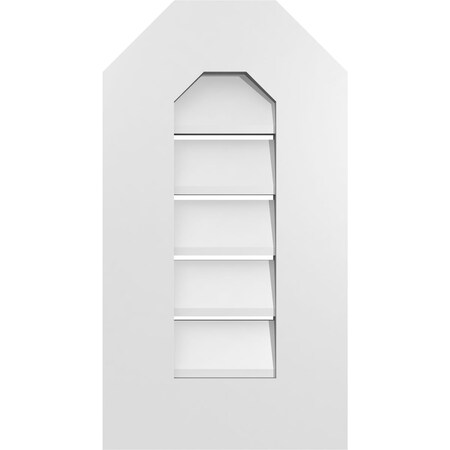 Ekena Millwork Octagonal Top Surface Mount PVC Gable Vent: Functional, w/ 3-1/2"W x 1"P Standard Frame, 12"W x 22"H GVPOT12X2201SF